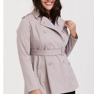 Torrid sz 2 lavender belted trench coat
